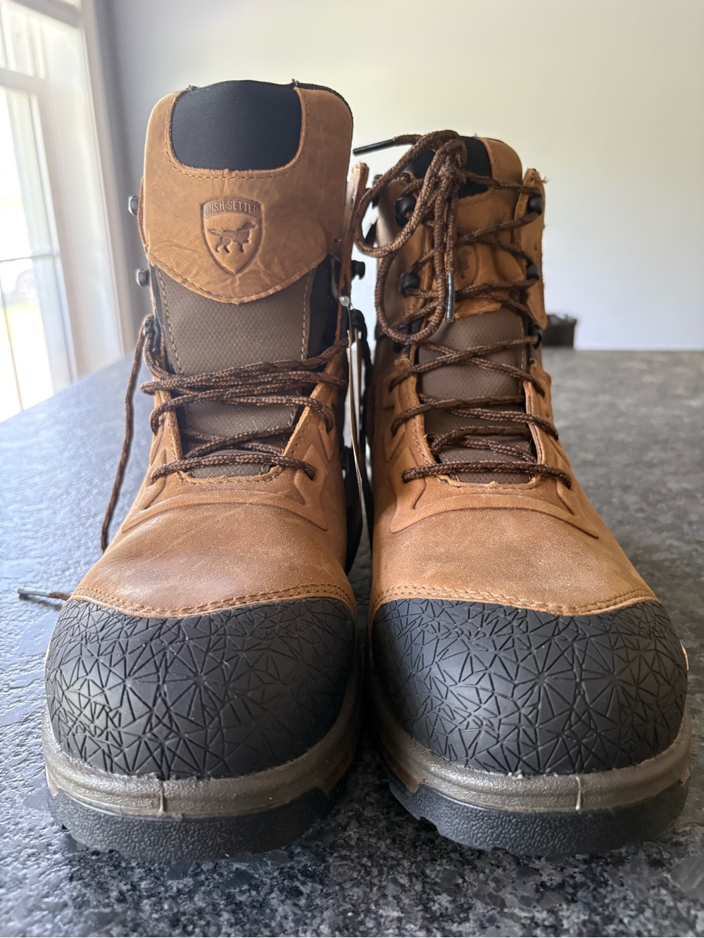 Red Wing Irish Setter Tan and Black Men's Work Boots